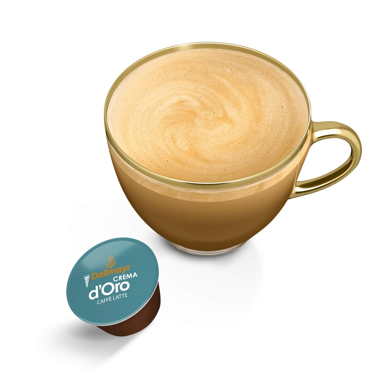 Dallmayr Crema d'Oro, XXL-Vorratsbox (3 x 30 Kapseln) & Dallmayr Crema d'Oro Caffè Latte (48 Kaffeekapseln, 48 Getränke, cremig & ausgefungen) 3er Pack (3 x 16 Kapseln)