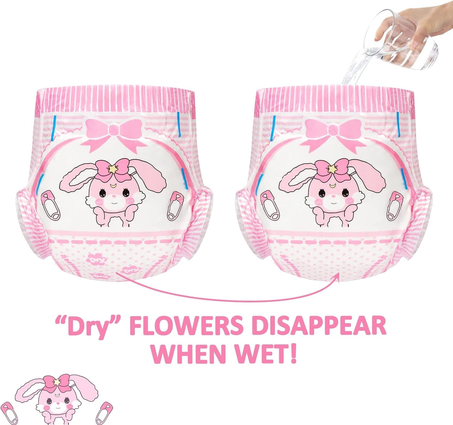 Voksenbleer med tryk 5500-5800 ml, 10 stk - Baby Usagi (XL)