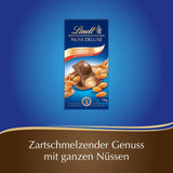 Lindt Chokolade | NUT DELUXE Chokoladebar med mælk og mandler | 110 g | Mælkechokolade med ristede mandler i en glat mandelcreme | Chokoladebar