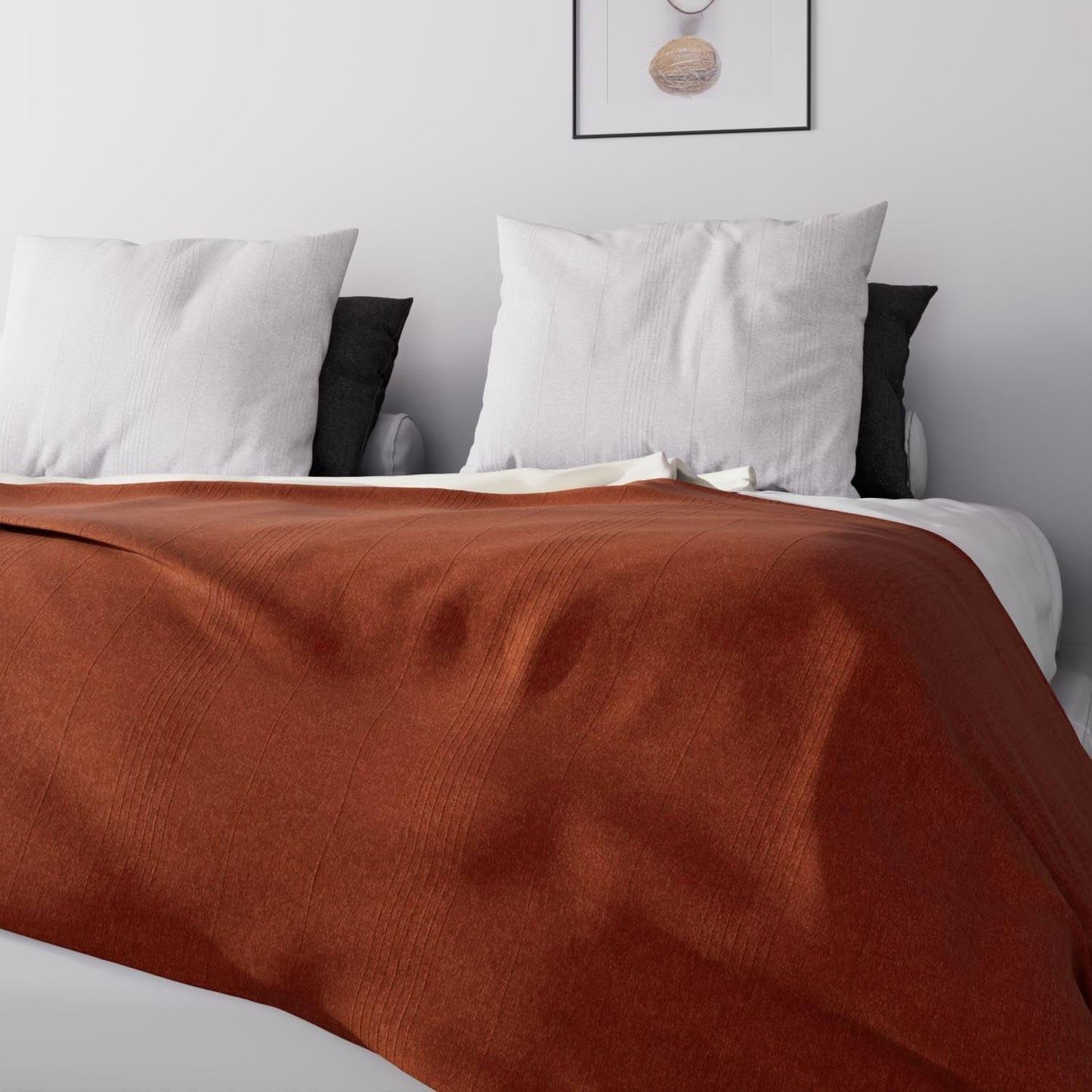 Soleil D'Ocre, Adele, sengetæppe, sofakast, bomuld, murstensrød, 220 X 240 Cm Senge og tæpper Besuche den Soleil d'ocre-Store
