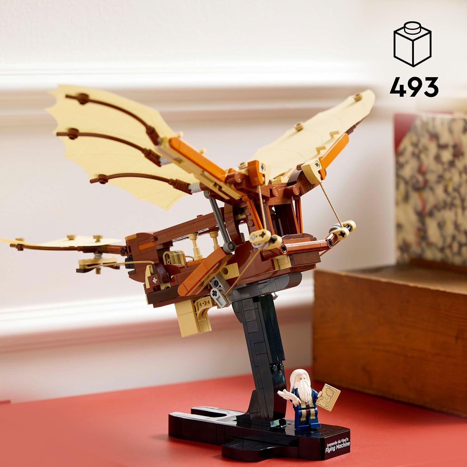 LEGO Icons Leonardo Da Vincis flyvemaskine med flagrende vinger - Inkluderer minifigur og stativ - Byggesæt til voksne - Indretningssæt til hjemmet - Gaveidé - 10363 Byggesæt Besuche den LEGO-Store