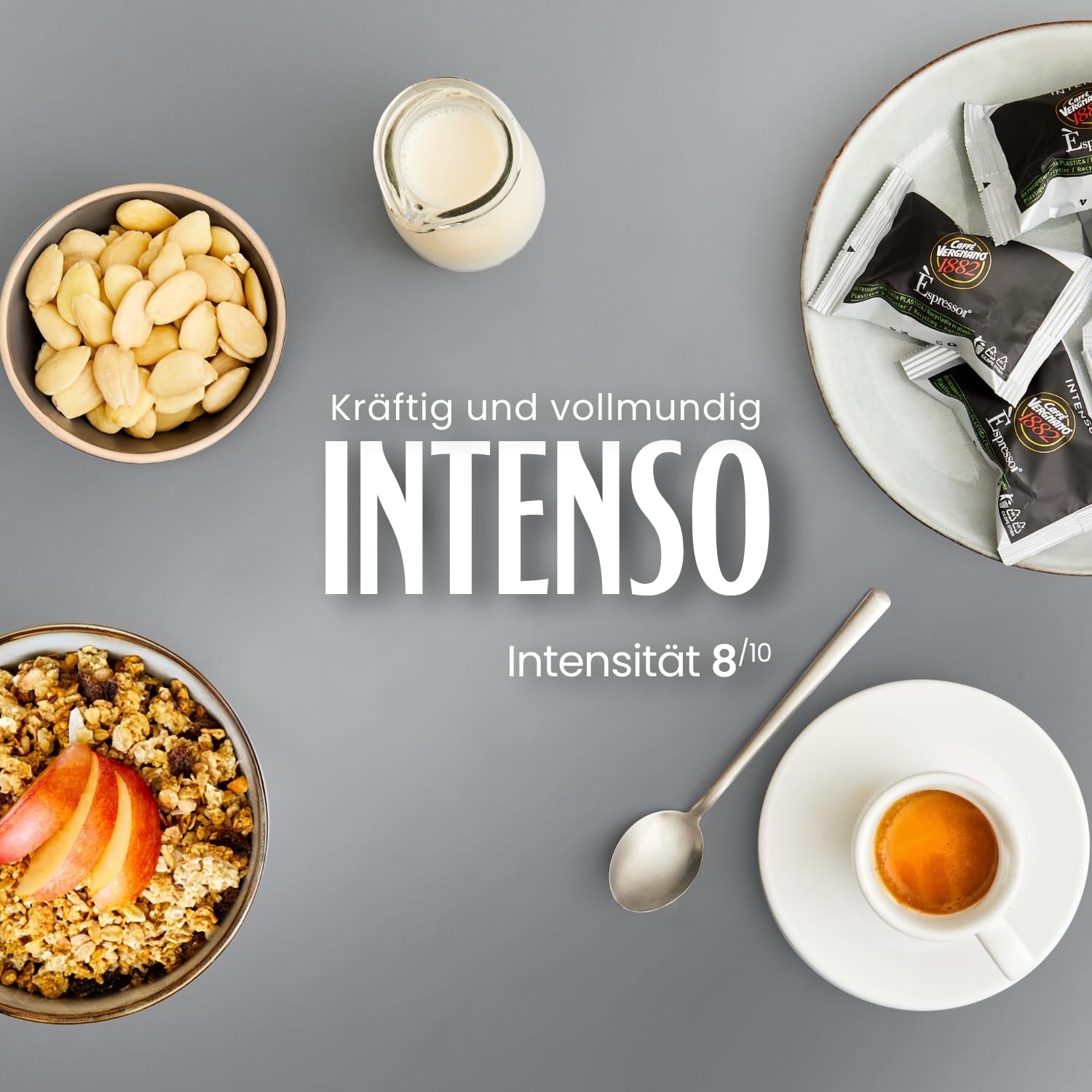 Caffè Vergnano 1882 - Èspresso Kompostierbare Kaffeekapseln , kompatibel med Nespresso, Intenso (Intenso) - Packung Enthälts 100 Kapseln