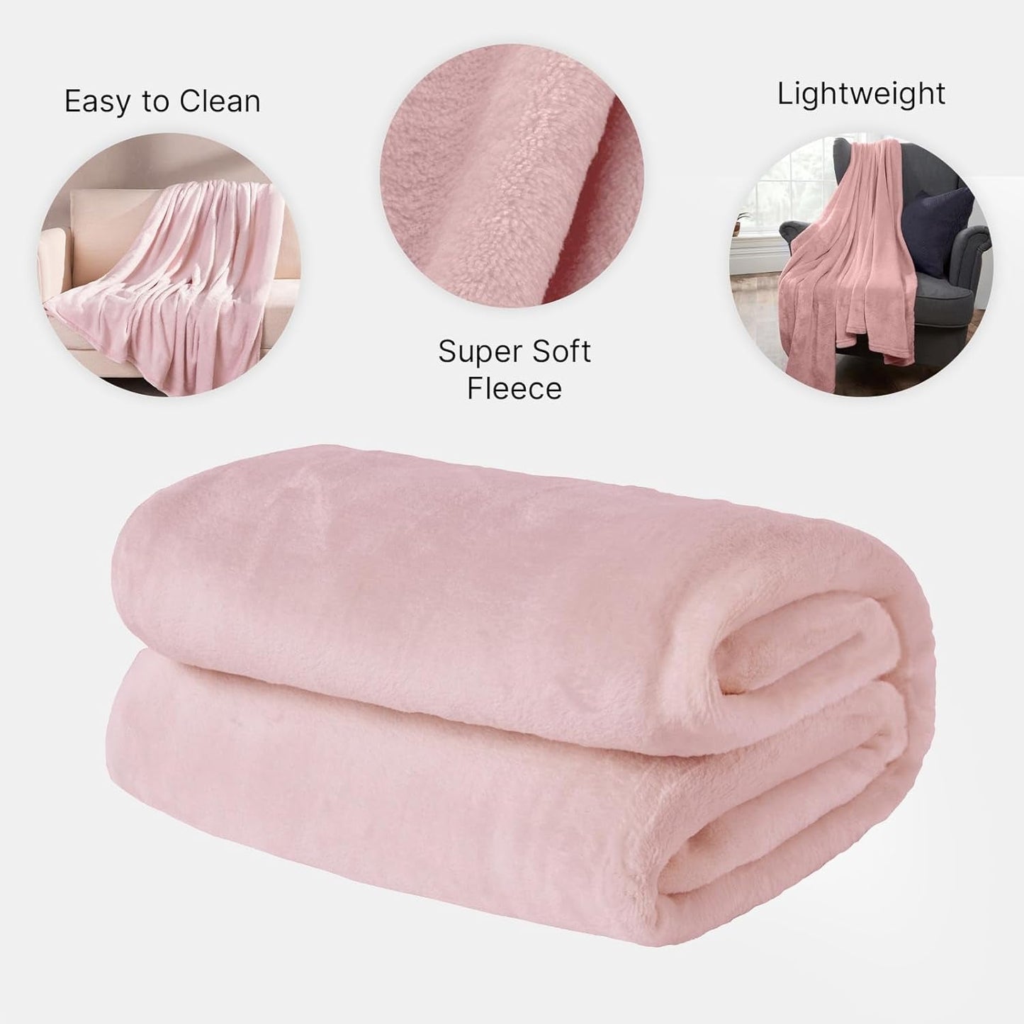 Brentfords flanneltæppe, ekstra blødt, stort, blødt, varmt, sengetæppe i soveværelset, enkeltseng, sofa, sofa, rødmerød - 120 x 150 cm senge og tæpper Beuche den Brentfords-Store
