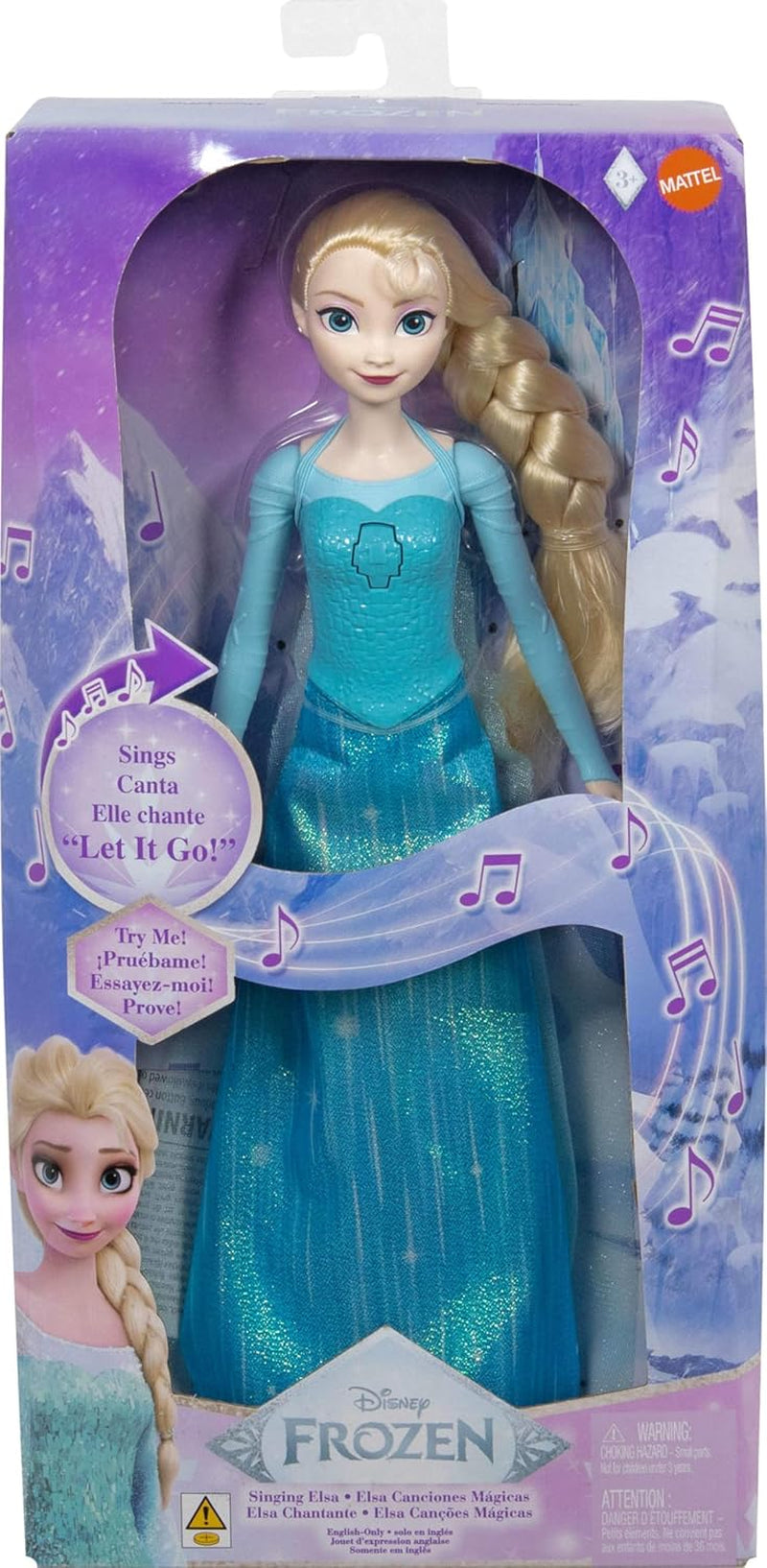 Mattel Disney Frozen Toys Elsa Singing Doll in Iconic Outfit Sings Let It Go fra Disney Frozen Movie for Kids