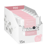 LILLYDOO grønne vådservietter, 600 count (10 x 60), 100 % plastfri rivefast serviet - Parfumefri, skånsom og naturlig, skånsom rensning til følsom hud, dermatologisk testet