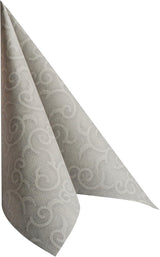 Papstar, 50 servietter "ROYAL Collection" 1/4 fold 40 cm x 40 cm grå "Casali", #84889 (pakke med 2)
