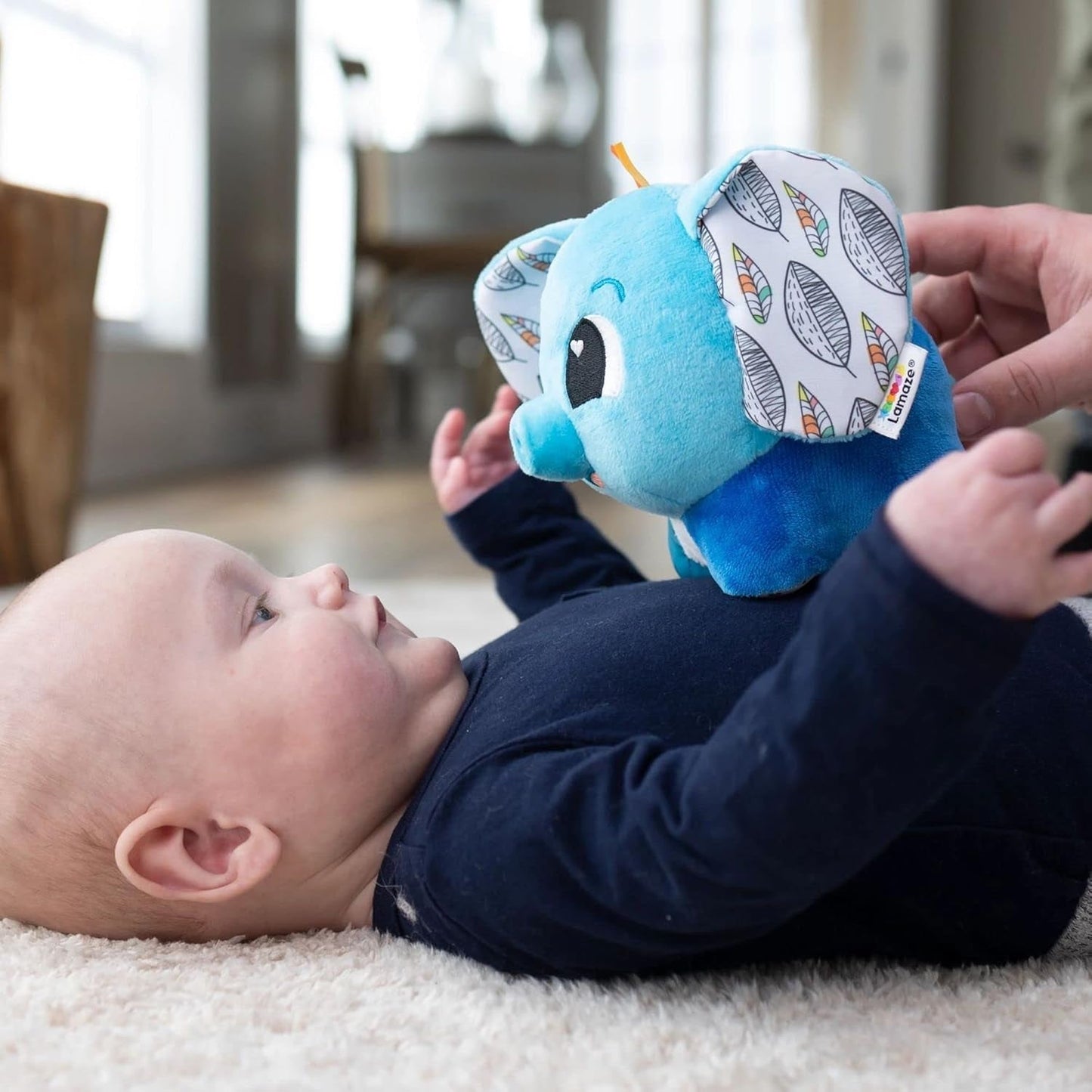 LAMAZE Elephant Puffaboo, nyfødt legetøj, sanselegetøj til baby, gave til nybagte forældre, udviklingslegetøj til 3 måneder drenge og piger, L27467 Babylegetøj Naty Shop