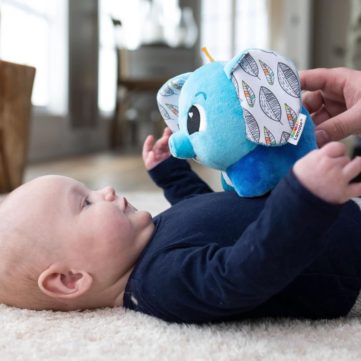 LAMAZE Elephant Puffaboo, nyfødt legetøj, sanselegetøj til baby, gave til nybagte forældre, udviklingslegetøj til 3 måneder drenge og piger, L27467 Babylegetøj Naty Shop