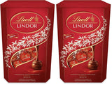 Lindt Chokolade | Mælkechokolade kegle LINDOR | 500g | 38 mælkechokoladekugler med smelte-i-mund-fyld | Chokolade gave