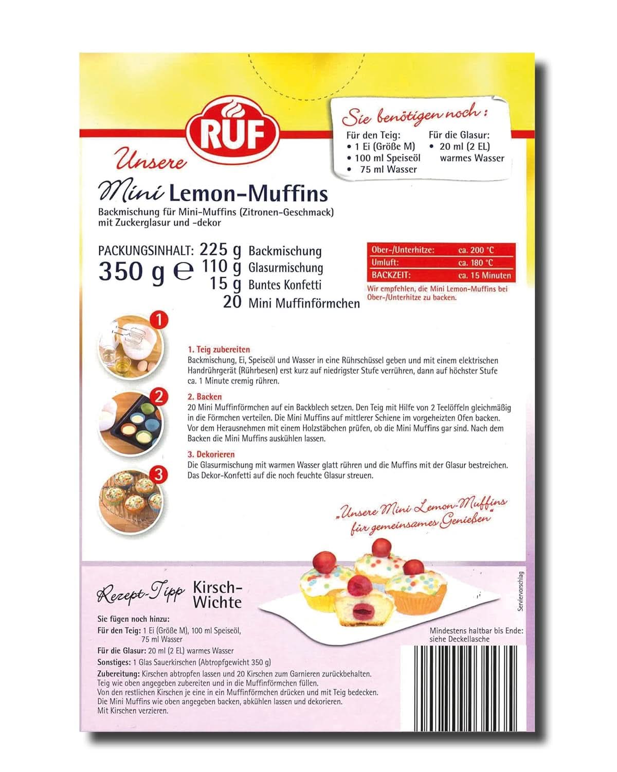 RUF Mini muffins med citron, bageblanding med citronsmag, 350 gram Kitchen Naty Shop