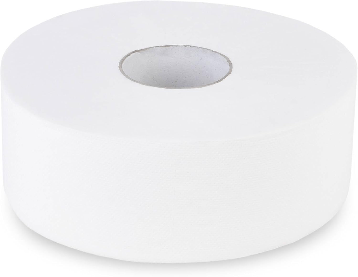 Quicky Jumbo 2-lags toiletpapir, 25 cm Ø, lys hvid, præget med fine prikker, 6 ruller - absorberende og rivefast for maksimal hygiejne, ideel til offentlige institutioner og industri