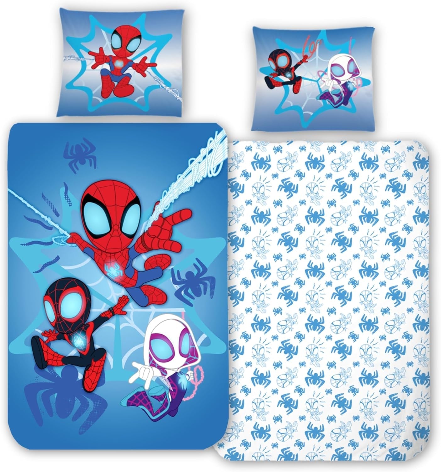 Børnesengetøj, forskellige tegneseriefigurer, 100% bomuld Sengetøj - børn Naty Shop Spidey