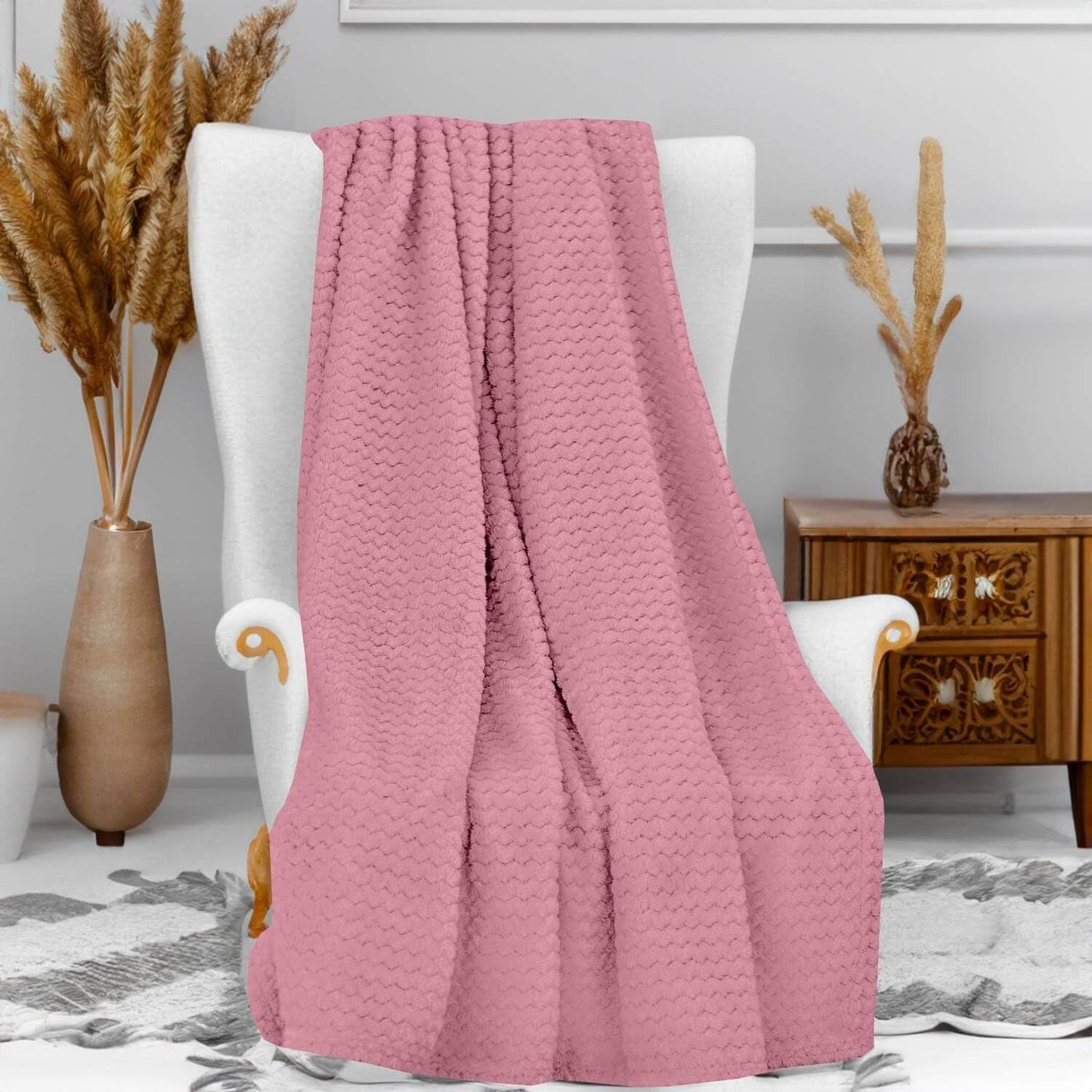 Soleil D'Ocre, tæppe, mikrofiber, 120 X 160 Cm, mørk pink Dyner og dyner Naty Shop Pink 120 X 160 Cm
