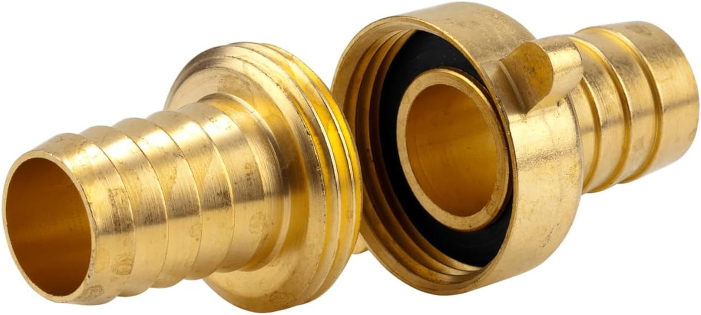 Gardena messing slangefitting, 3 stykker: Slangeforlænger fitting, 33,3 mm (G 1 tomme) gevind, til 19 mm (3/4 tomme) slanger (7152-20)