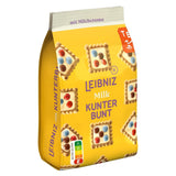 LEIBNIZ Kunterbunt Mælk, pakke med 12, Crunchy kiks med mælkecreme og chokoladestykker (12 x 125 g)
