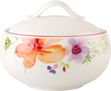 Villeroy & Boch - Mariefleur sukkerskål, diverse farver, tåler opvaskemaskine, tåler mikroovn, sukkerskål med låg, sukkerskål, opbevaring, kaffetilbehør, blomsterservice, premium porcelæn