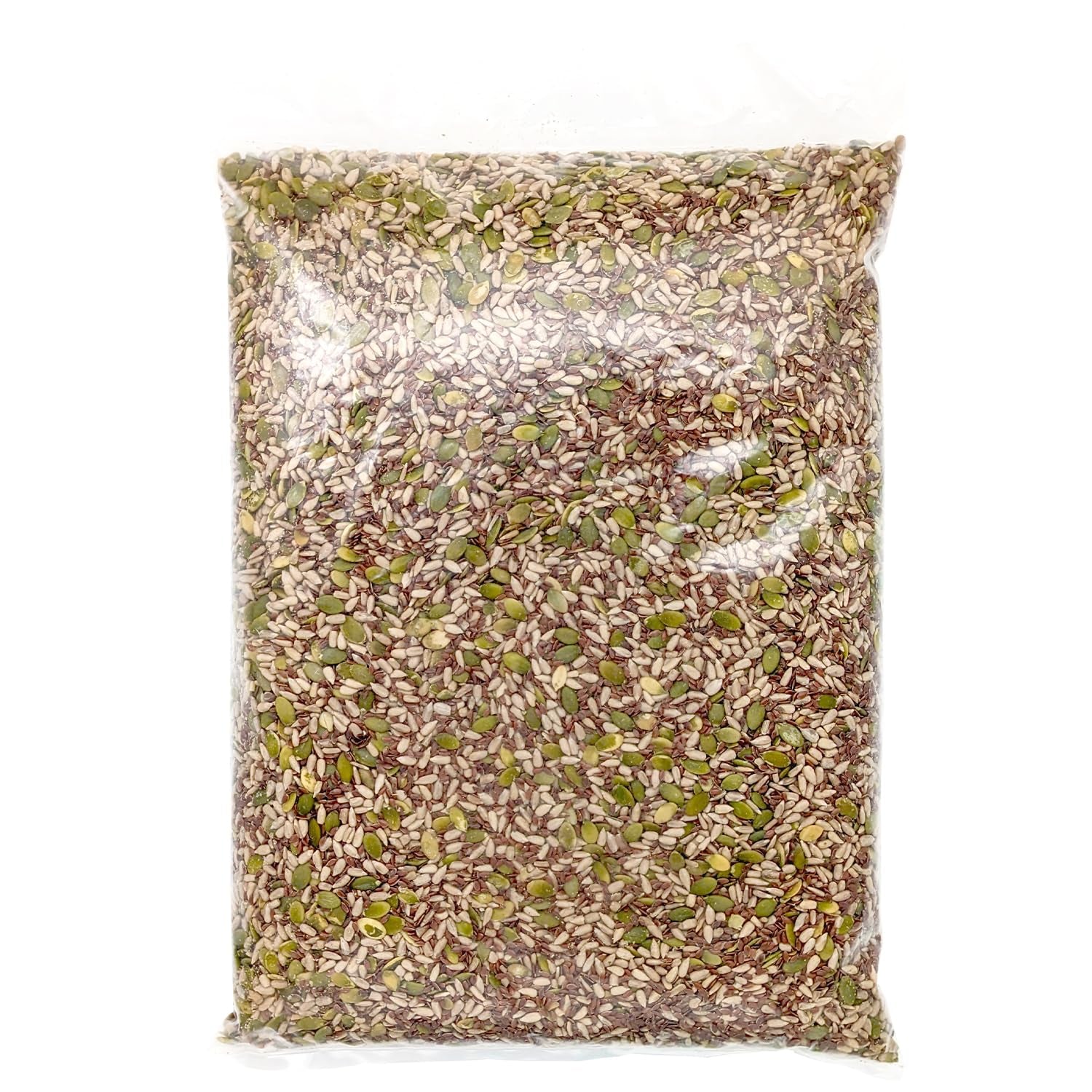 Økologisk Omega frøblanding 3 kg (blanding af græskar-, solsikke- og hørfrø), en blanding af 3 hele rå oliefrø, rig på protein, fibre og omega-3 fedtsyrer