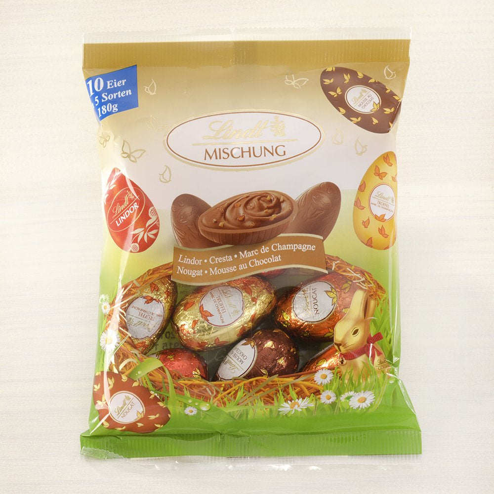 Speciel chokoladeblanding | 2 x 180g | Sødmælksæg i fem varianter med og uden alkohol (Æg Marc de Champagne og chokoladetrøfler | 3 x 90 g)