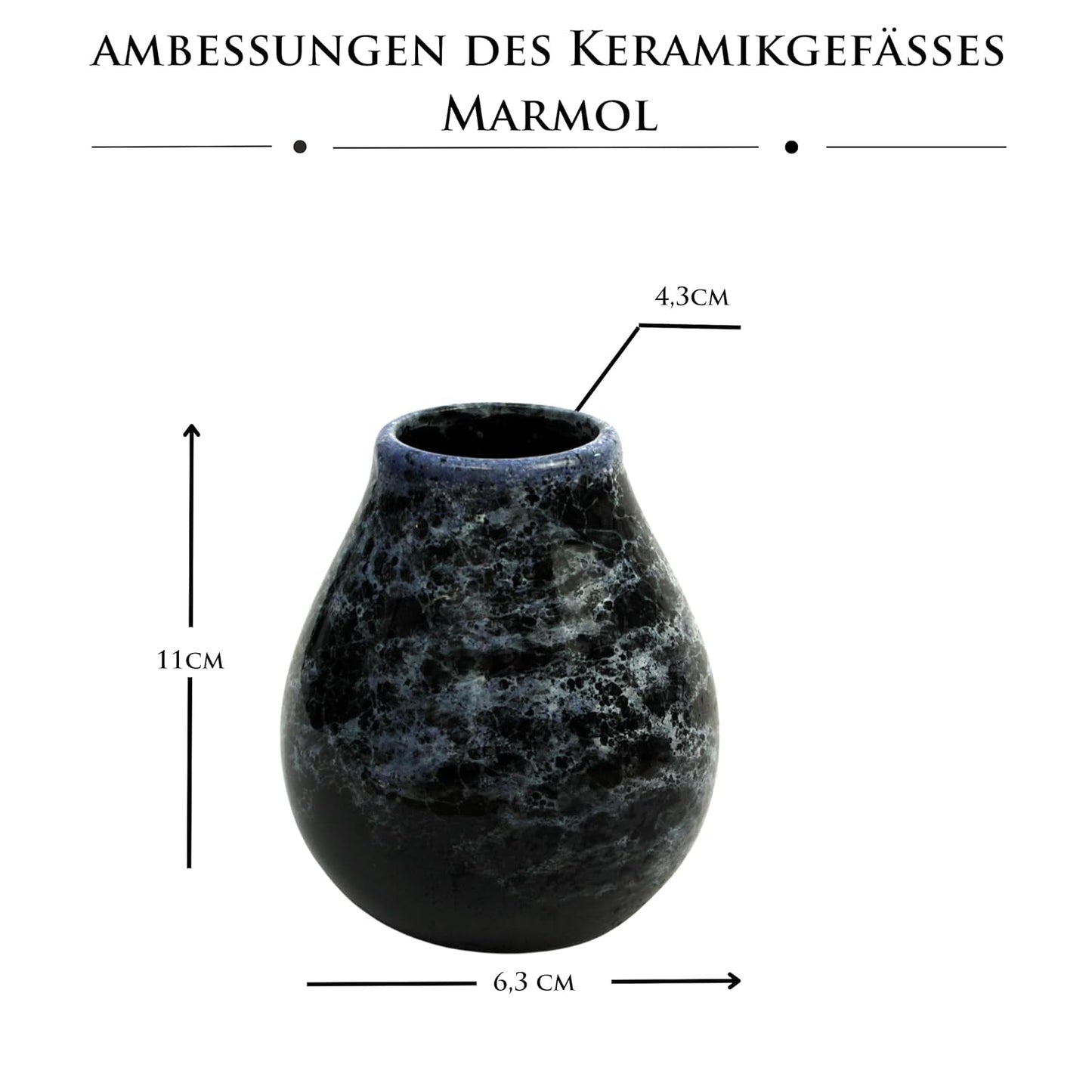 Yerba Mate tesæt til 2 personer – Mas Energia Guarana 400 g – Marmol Blå keramikkrus 350 ml – Rustfrit stål Bombilla 19 cm – Løs te 2 x 200 g