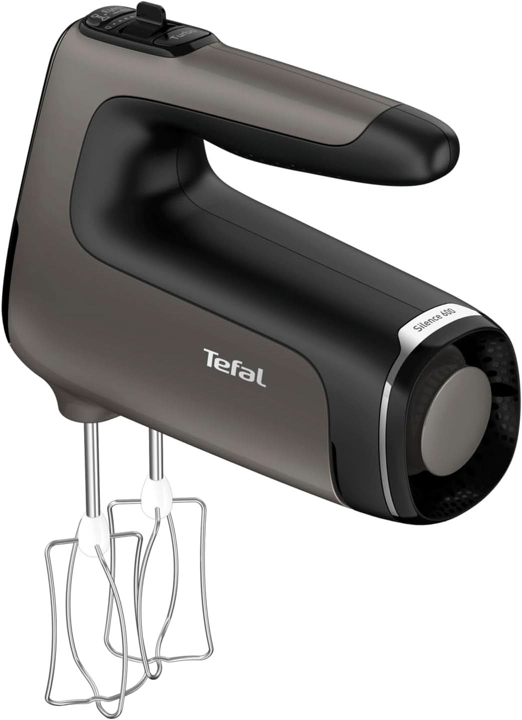 Tefal HT650E Power Mix Silence Håndmixer | 600 Watt | Variabel hastighedsregulator | Turbo-Und Auswurf-Funktion | Extreme Leisure Engine | Inkl. 2 Rührbesen Und 2 Knethaken | Wheat Kitchen Naty Shop