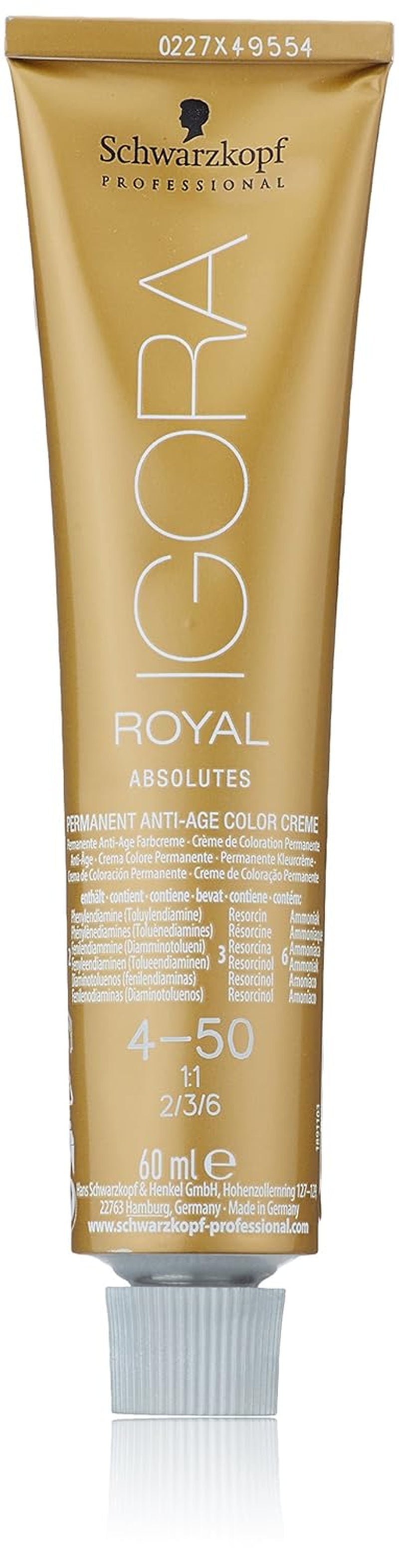 Igora Royal Absolute Age Blend Hårfarve, 7-560 Medium Golden Chocolate Blond, 60 ml Naty Shop Hårfarve 4-50 Medium Natural Golden Brown 60 Ml (1 pakke)