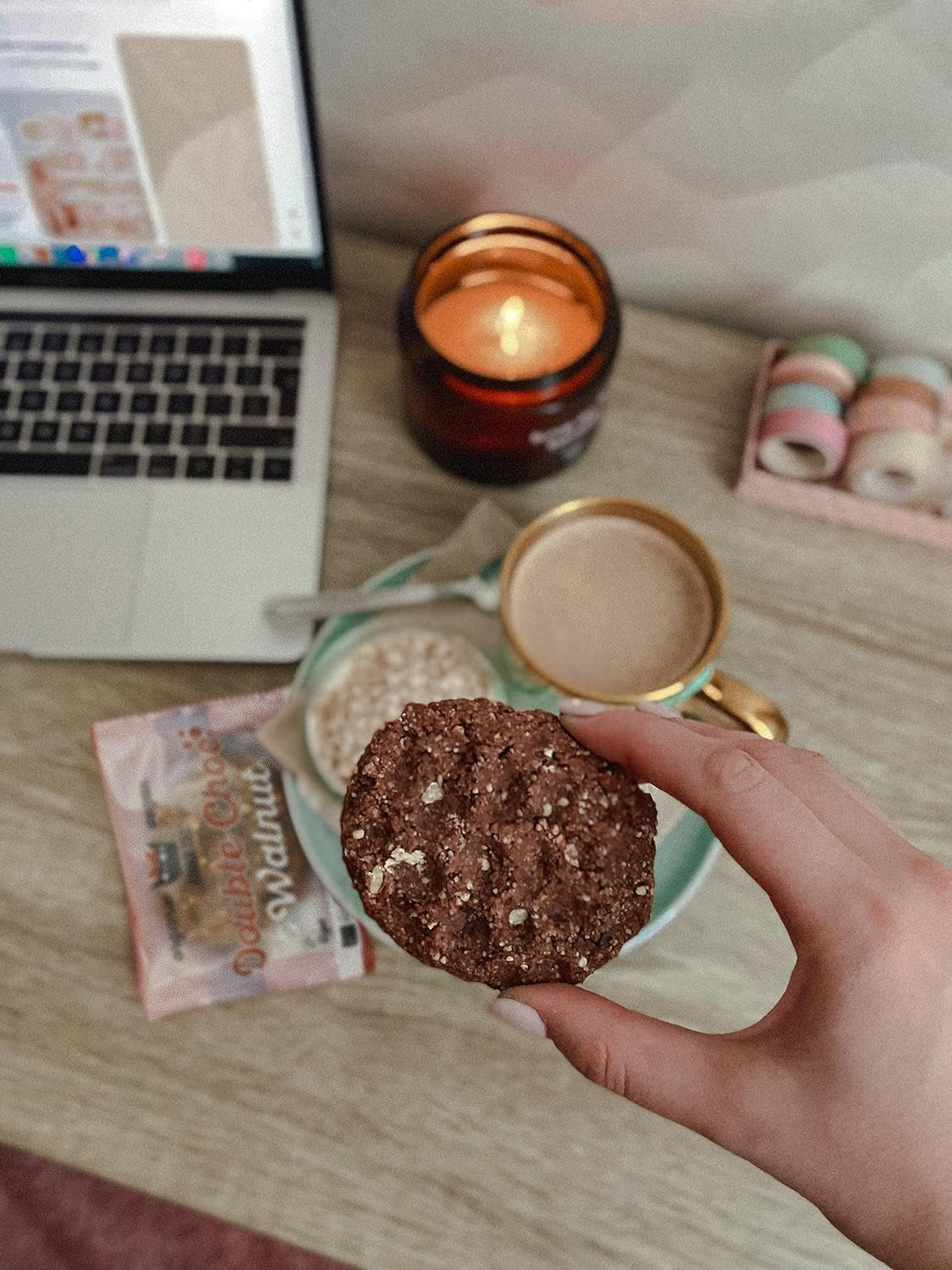 Dobbelt nøddechokolade - vegansk, glutenfri, sojafri, organiske cashew- og havrekager - 12 x 50 g multipakke (pakke med 2)