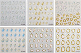 JMEOWIO 6 Blatt 3D Nagelsticker Goldene Unregelmäßige Geometrisk Nail Art Sticker Selbstklebend Nagelaufkleber 5D Stereoskopisk Dekoration Nageldesign Zubehör