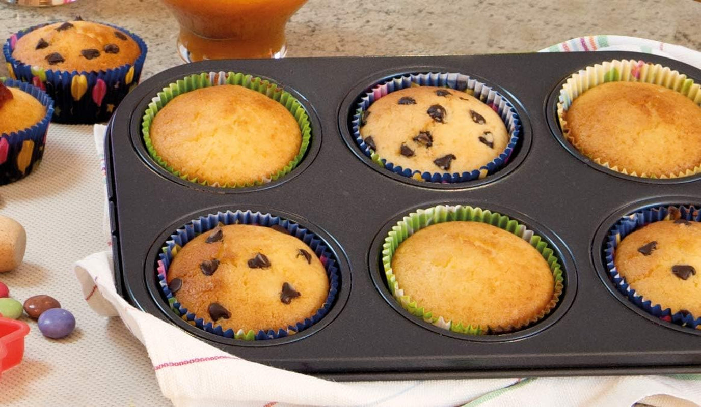 , Form 6 muffins 18,5x27cm, sorte Forme og bakker til bagning Naty Shop