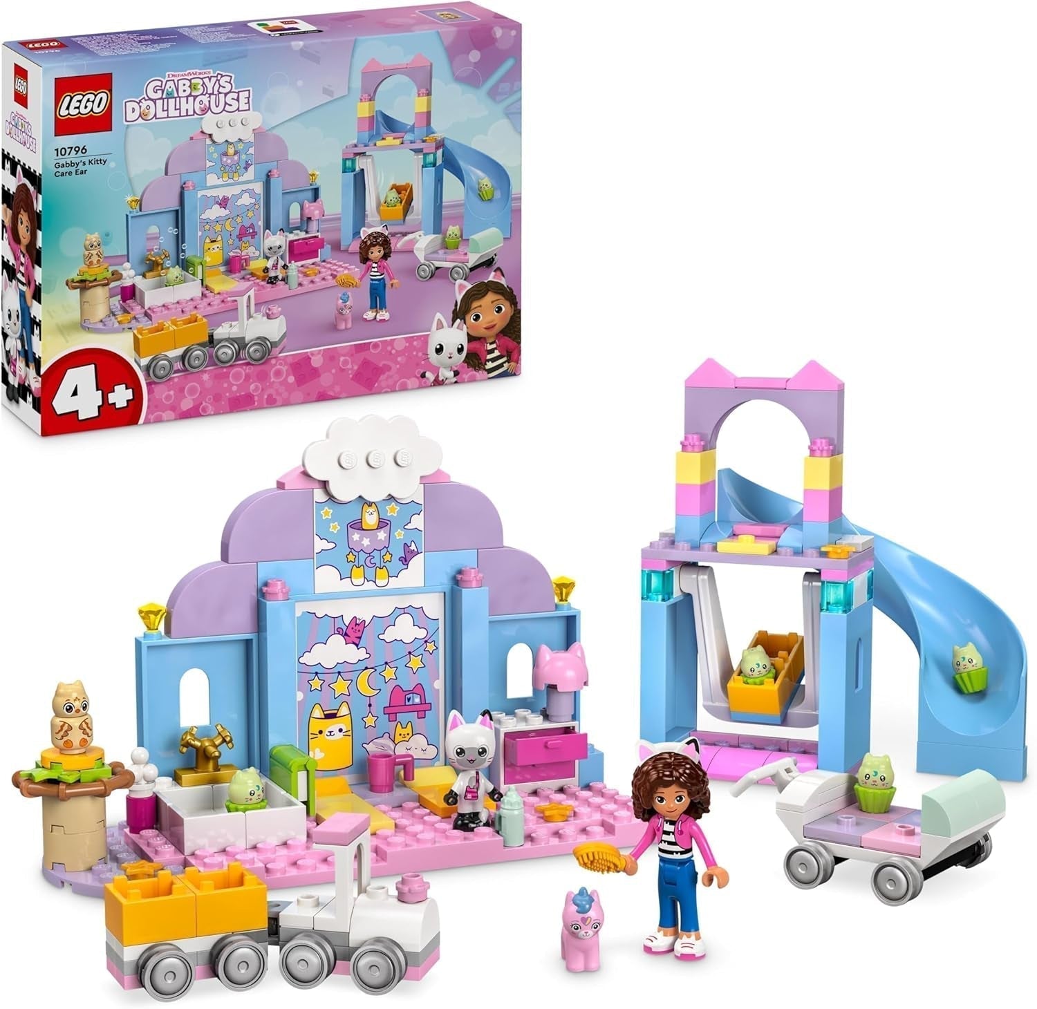 LEGO 4+ Gabby's Dukkehus Gabby's Little Kitty-ører Lad som om Leg Dyresæt Børnelegetøj med rutsjebane og figurer Gave til piger og drenge Kreativt legetøj 10796 Byggesæt Beuche den LEGO-Store Standardtitel
