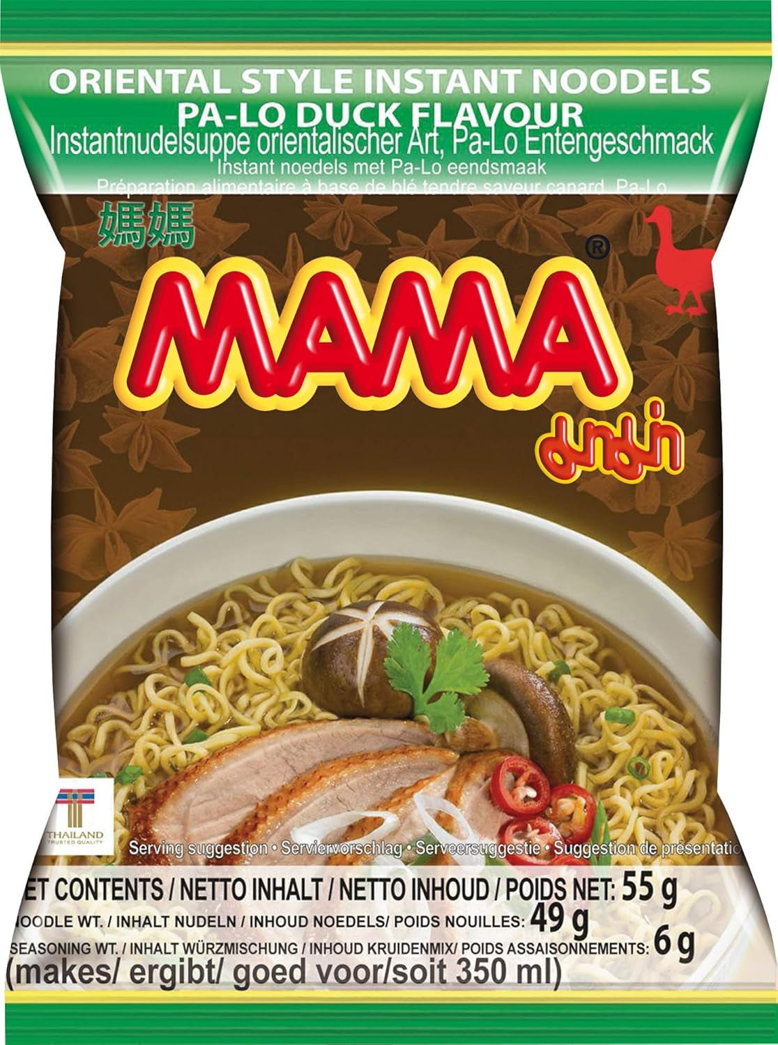 MAMA Instant Nudles med kyllingesmag - orientalsk instant nudelsuppe - Autentisk thailandsk køkken - 24 x 55 g