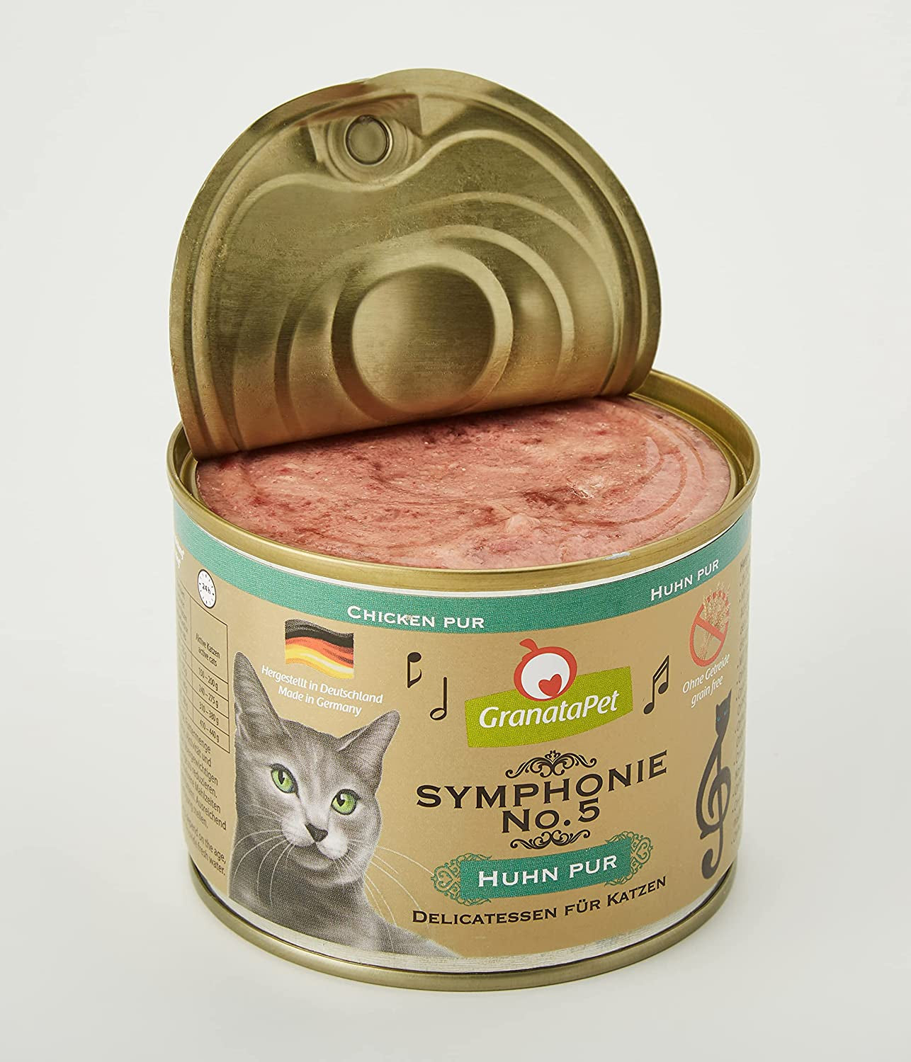 GranataPet Symphony No. 5 Pure Chicken, korn- og sukkerfrit kattefoder, fileter i naturlig gelé, delikat vådt kattefoder, 6 x 200g