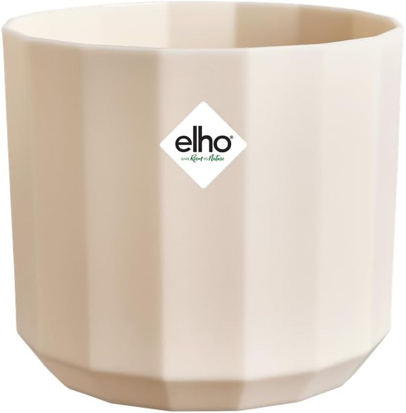Rund gryde elho Facet 17cm - til indendørs brug - 100% genbrugsplast - Ø 16,6 x H 14,9 cm - Pink/Mandelpink