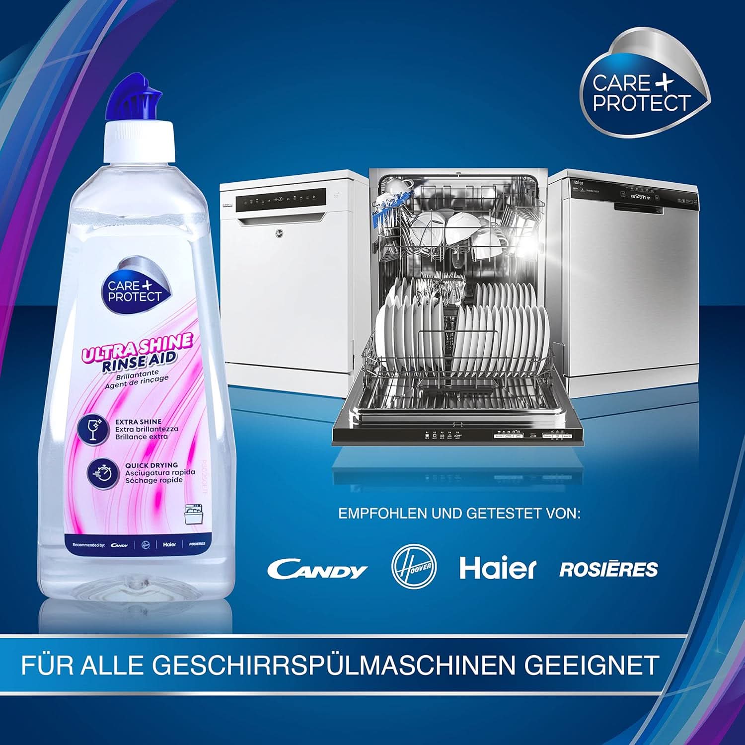 CARE + PROTECT- Extra Shine Universal afspændingsmiddel til opvaskemaskiner / Til alle opvaskemaskiner / Hurtigtørrende / 500 ml Køkkenopvaskemidler Naty Shop