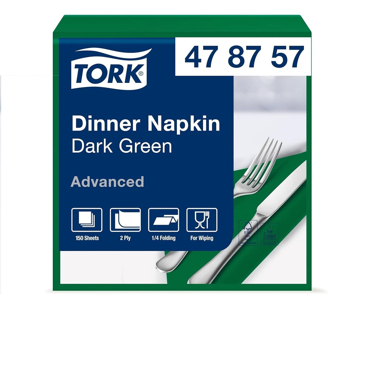 Tork Linstyle 509542 sorte cocktailservietter, 1/4 fold, 1 lag, 23,8 x 23,8 cm, 1 x 100 servietter