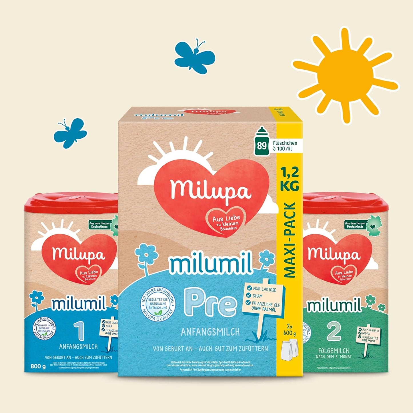 Milupa Milumil Pre, mælkepulver til babyer - Med vigtige næringsstoffer og uden palmeolie - 800 g Naty Shop