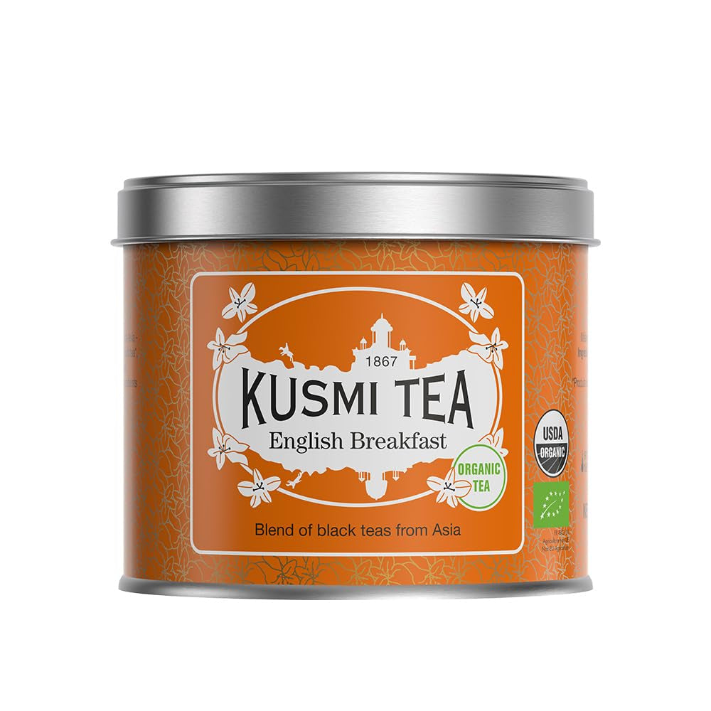 Kusmi Tea - Earl Grey Intense - Økologisk Earl Grey sort te med stærk bergamot og krydret citron - løs te - 100 g metalæske - Antal til omkring 50 kopper