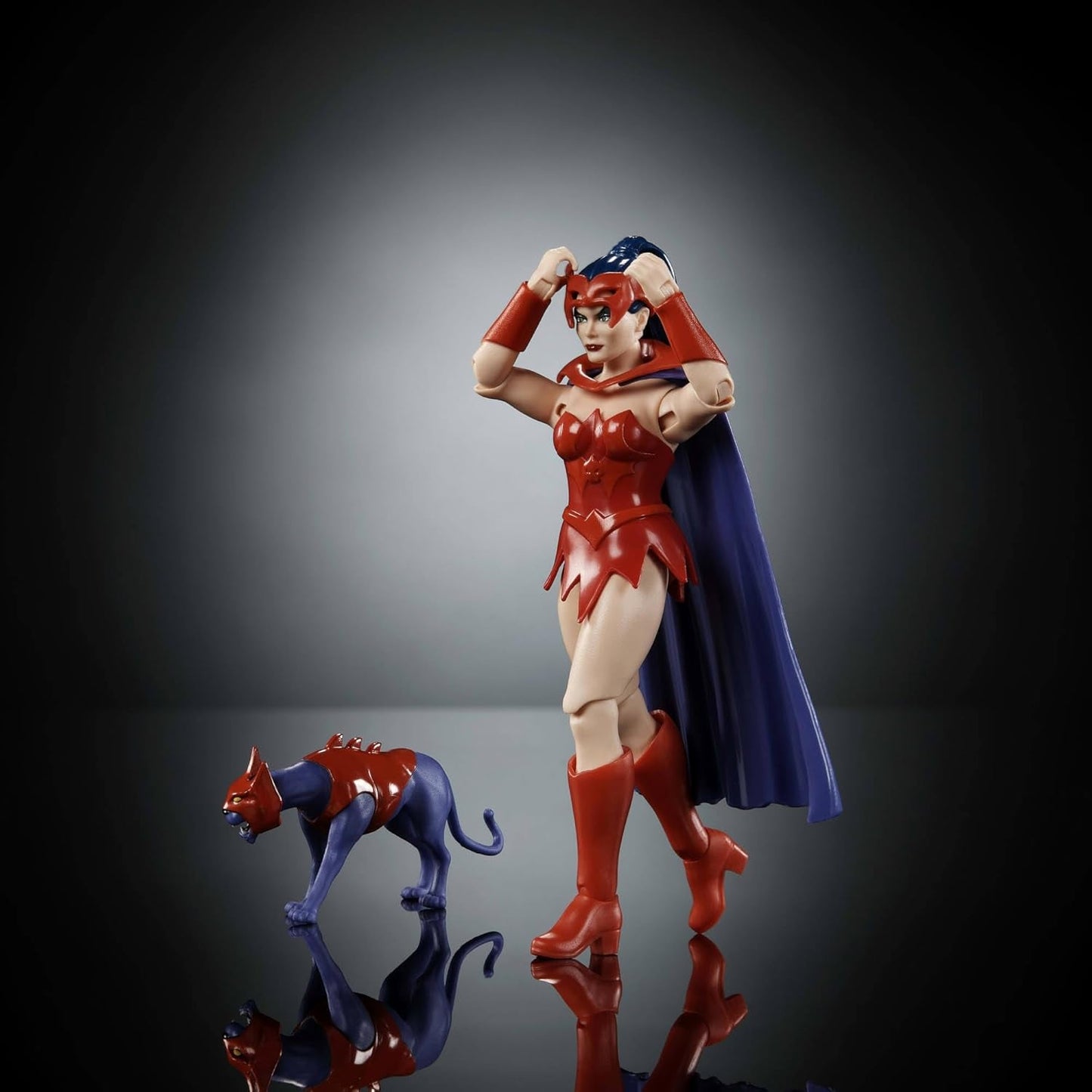 Masters of the Universe Origins Action Figur Catra fra tegneseriesamlingen, ca. 14 cm høj 1980'er tv-serie Heltinde Princess of Power Detaljeret design og kattetilbehør JBM84 Action Figures Naty Shop