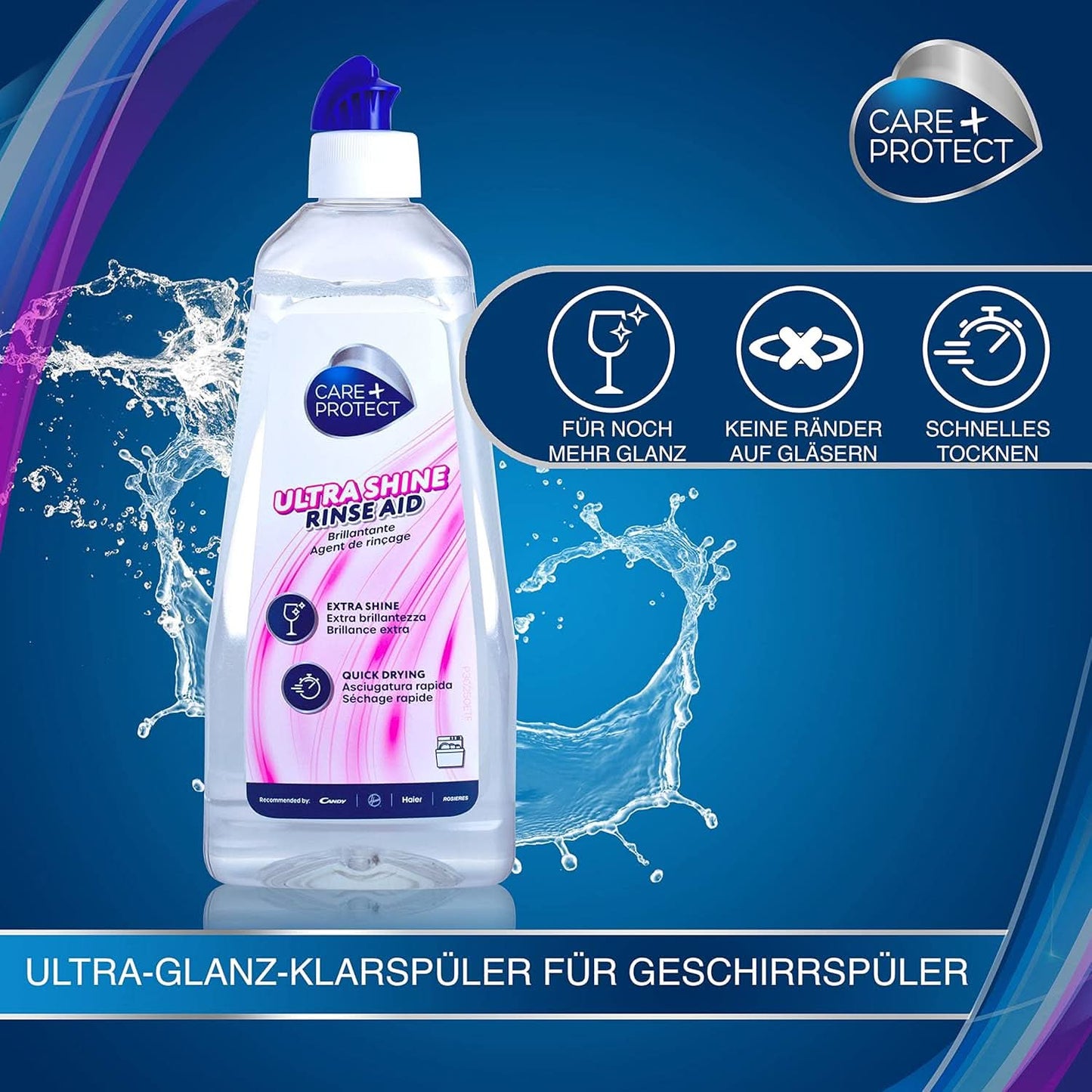 CARE + PROTECT- Extra Shine Universal afspændingsmiddel til opvaskemaskiner / Til alle opvaskemaskiner / Hurtigtørrende / 500 ml Køkkenopvaskemidler Naty Shop
