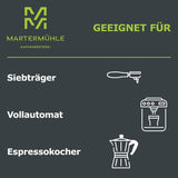 Martermühle Mexiko Bio Espressobohnen entkoffeiniert 1 kg mittelkräftig I Arabica I Smag: Nougat, Zartbitterschokolade I Ganze Bio Espresso-Bohnen schonend geröstet, säurearm
