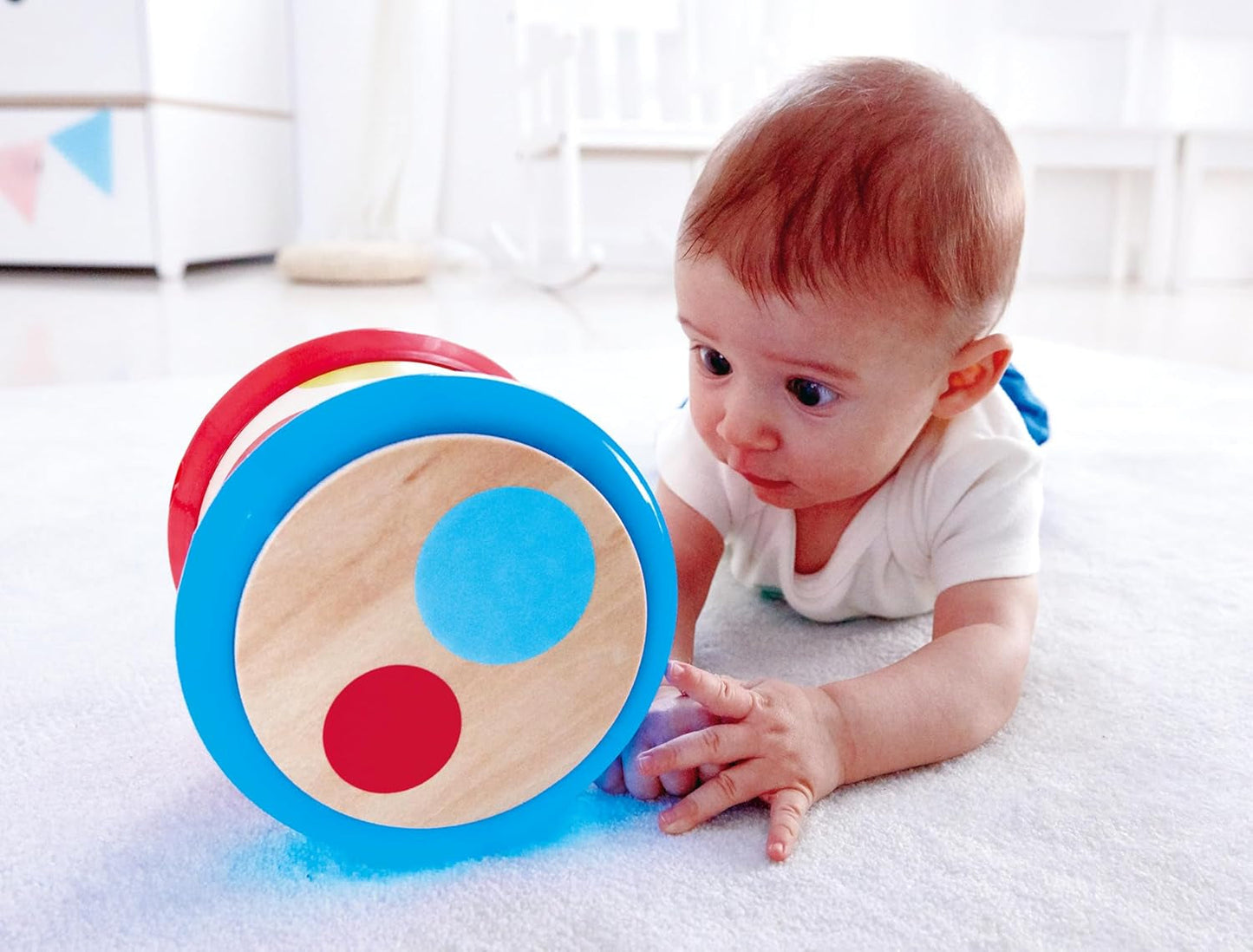 Hape Babytromme | Rullende musiklegetøj for de små til at lære rytme og forskellige lyde, batteridrevet, fra 6 måneder Baby Toys Naty Shop
