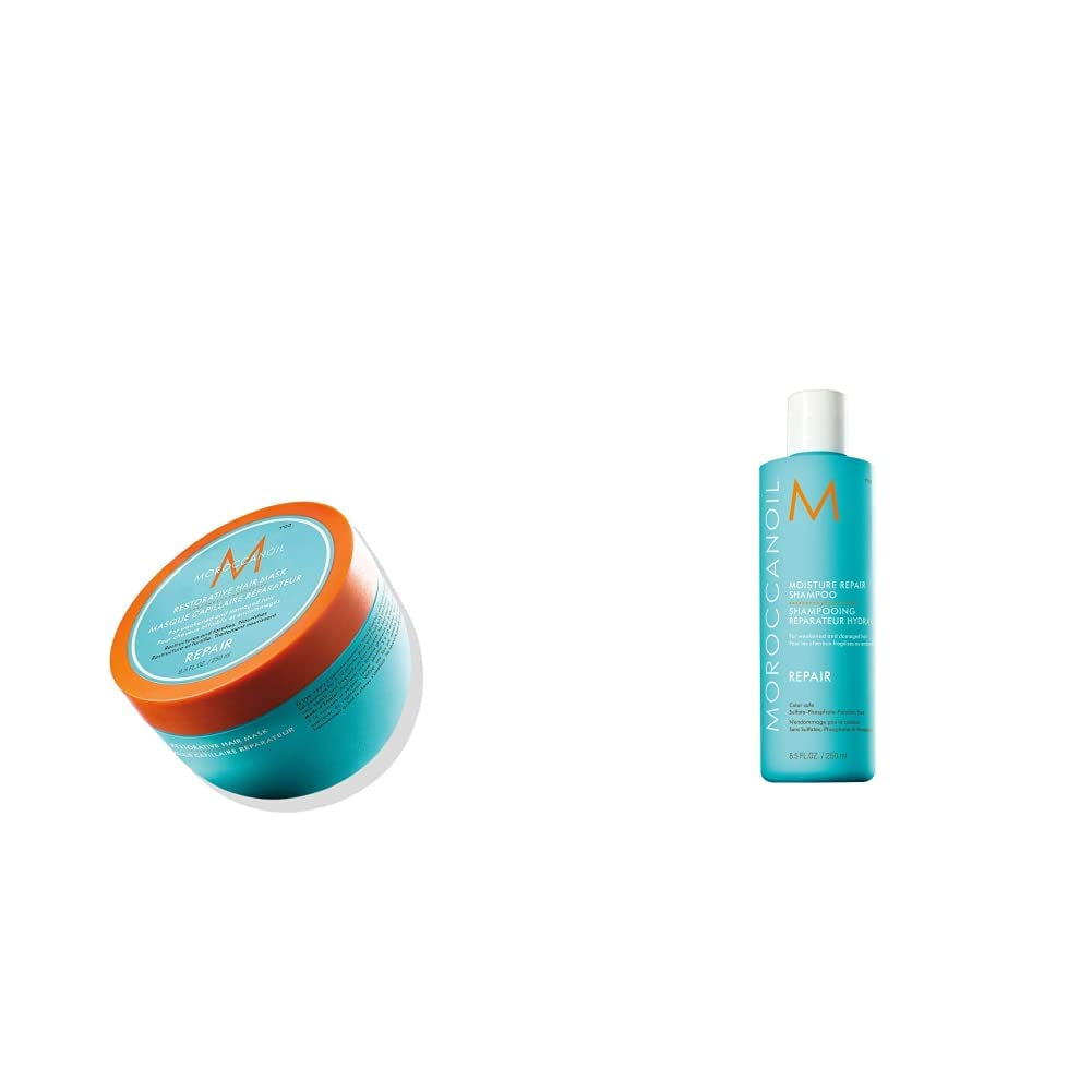 Moroccanoil hårstyrkende maske Naty Shop hårmaske 250 ml (1 pakke) Pakke med regenererende shampoo