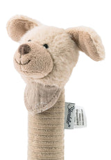 Sterntaler Baby squeaker Lucky dog - Babylegetøj lavet af blødt luftigt materiale med ledning - Fanglegetøj til børn - Første forsøg på at fange og lege, grå-beige Bebe Toys Naty Shop