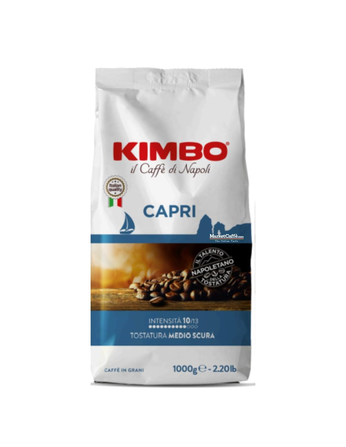 Capri kaffebønner, mellemristet, 1 kg pose
