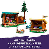 LEGO Friends hyggelige hytter på eventyrlejr, udendørs rollelegesæt, børnelegetøj til piger og drenge fra 7 år med 3 figurer og ræv, campinglegetøj 42624 Byggesæt Besuche den LEGO-Store