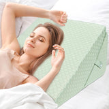 BØRN Justerbar kilepude, skumlæsepude med høj densitet til seng og sofa, ergonomisk seng med kilehovedpude til søvnrefluksapnø, benpude/rygpude til leg og læsning (grøn)