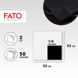 , Engangspapirservietter, ideelle til afslappede frokoster og buffeter, pakke med 50 servietter, størrelse 33X33, 4-lags, 2-lags, sort, Fsc-certificeret (pakke med 2)