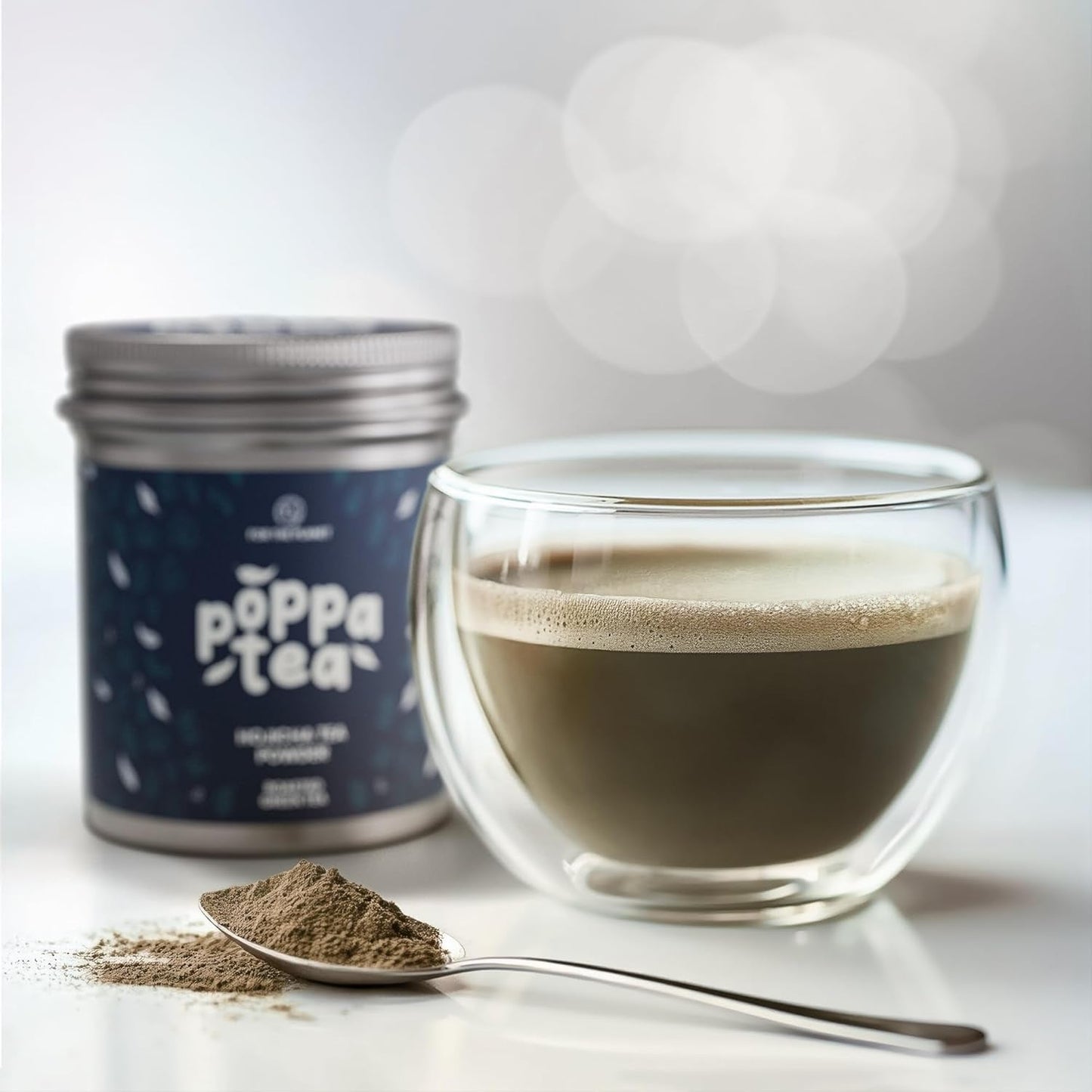 Poppatea Hojicha tepulver - ristet grøn te (50 g genopfyldningspose)