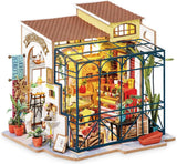 Robotime DG145 Rolife Emily's Flower Shop Miniature dukkehus Lavet af træ, metal, stof og pap, Dimensioner: 22 X 15 X 17 Cm, Dukkehuse Naty Shop Standardtitel