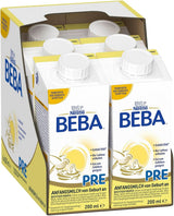 BEBA PRE Startmælk fra fødslen, babymad med DHA, kun laktose, uden palmeolie, pak 3 (3 x 800 g) Naty Shop PRE, sæt 6 x 200 ml 6 x 200 ml