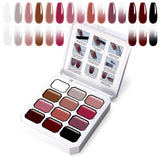 Gradient Painting Gel, 12 farver Ombre Gel neglelak med 100 stk. neglesvampe & 4 kløer metalgrabber til fransk manicure DIY neglekunst, sæt I